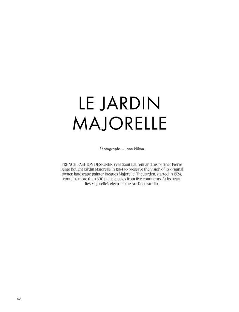 Jardin Marjorelle, Rakes Progress Magazine. Jane Hilton